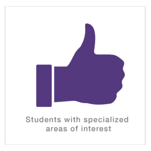 Students with specialized areas of interest