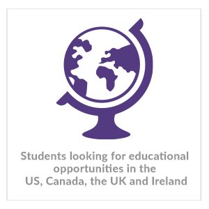 Students looking for educational opportunities in the US, Canada, the UK and Ireland